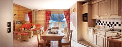 The lounge area of a two bedroom silver apartment in Le Hameau de Beaufortain, Les Saisies, France