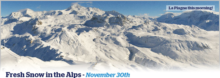 Fresh Snow in the Alps Nov 30TH