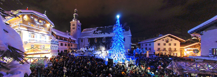 Christmas celebration in Megeve, France