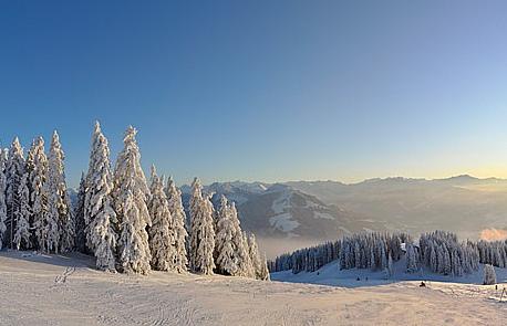 The pistes of Ellmau in the SkiWelt, Austria.