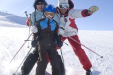 Skiers taking lessons in Val d'Isère