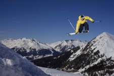 Jump in La Plagne above Les Coches