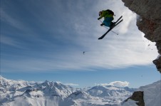 Cliff drop in Tignes