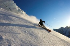 Bluebird powder day in Chamonix