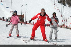 Beginners learning in La Plagne