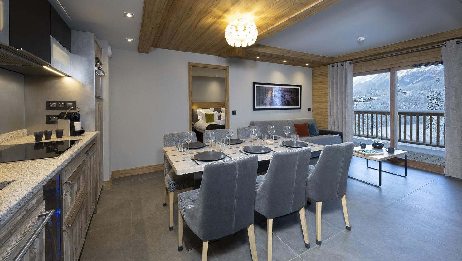 dining kitchen, 2 Bedroom, Les Chalets Elena, Les Houches