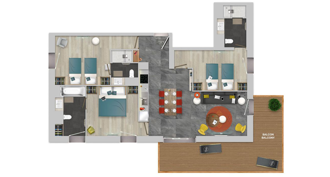 Chalet Izia 3 Bedroom Apartment