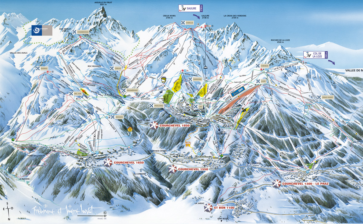 Courchevel Piste Maps and Ski Resort Map
