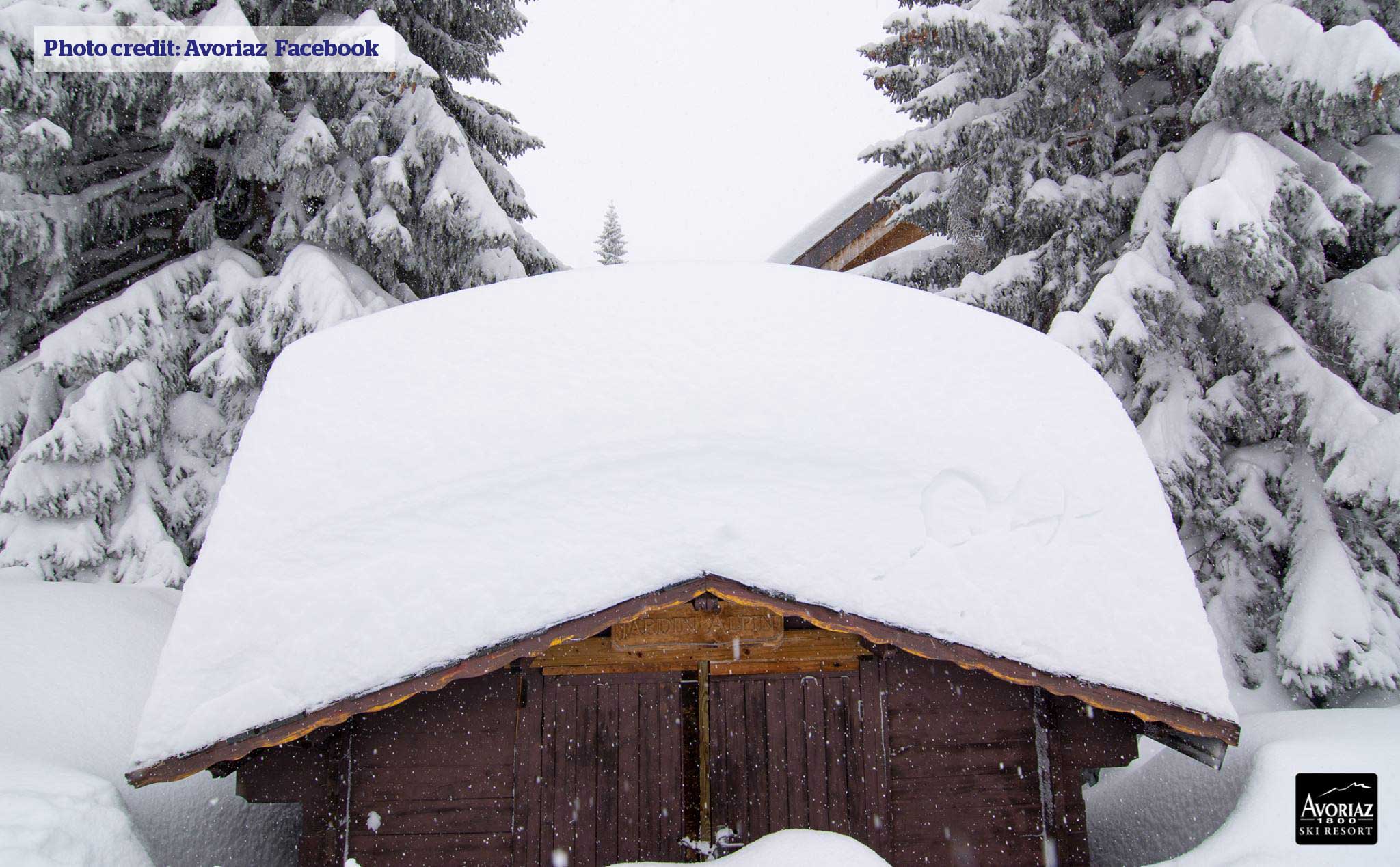 Snowy roof in Avoriaz