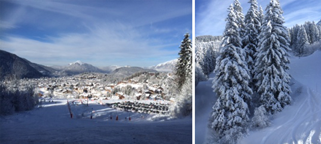 Snowfall in Les Carroz