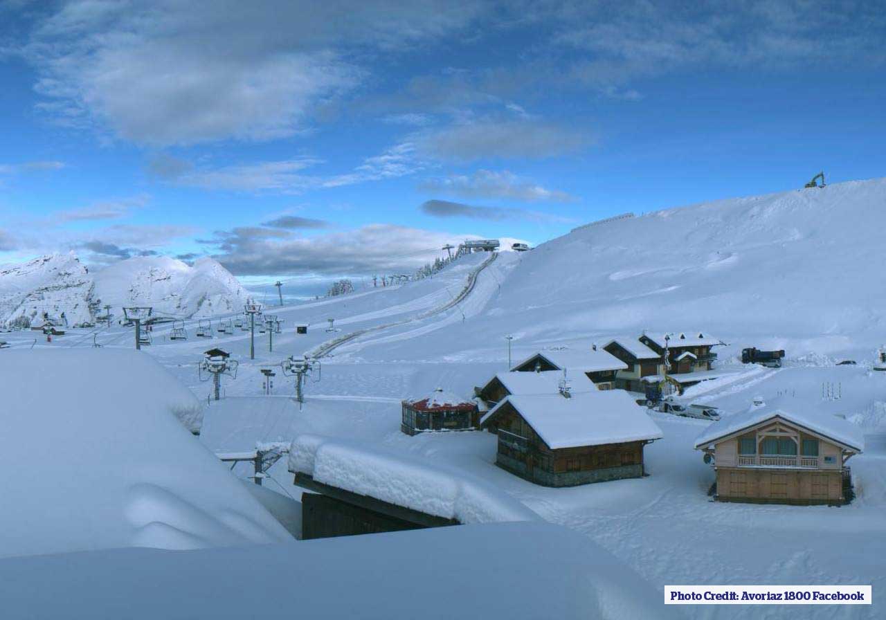 First snow in Avoriaz